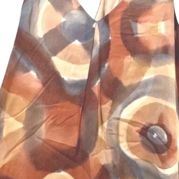 Alice Olivia Demi‎ Drape Back Flutter Dress Geometric Print Orange Purple XS - Picture 5 of 6